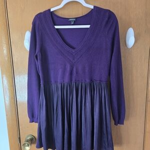 torrid Deep Purple V-Neck Babydoll Sweater Top